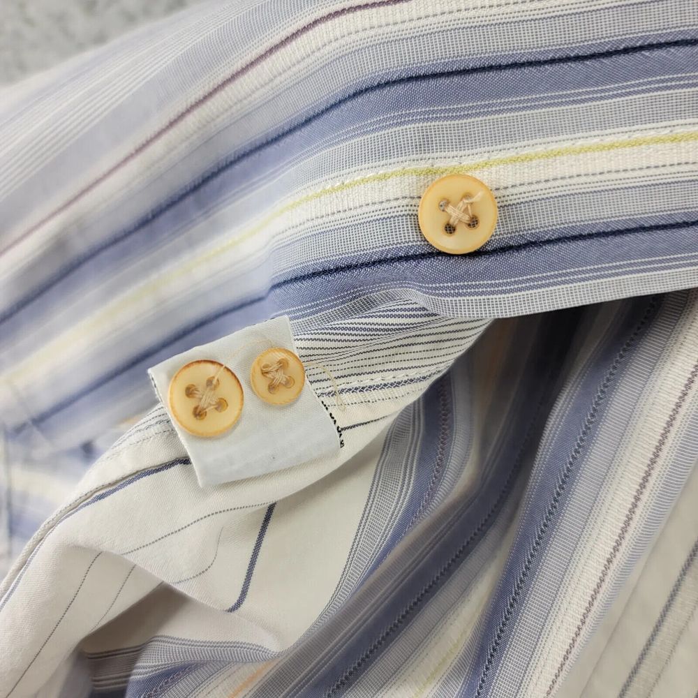 Tommy Bahama Shirt Mens Medium Tan Striped Silk Long Sleeve Button Up Relax - Picture 8 of 13